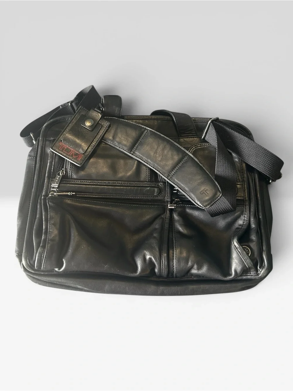 Tumi Alpha Gen 4.4 Black Nappa Leather Expandable Organizer Briefcase 96145D4
